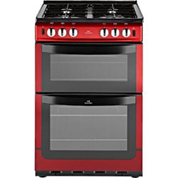 New World 551GTC 55cm Gas Twin Cavity Cooker in Metallic Red